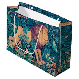 Löwe im Wald, William Morris große Geschenktasche Große Geschenktüte