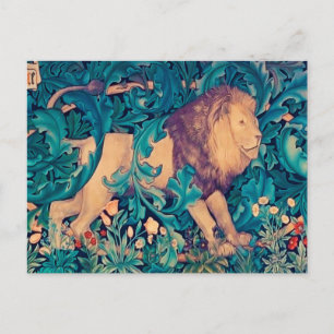 Löwe im Wald, William Morris Postkarte