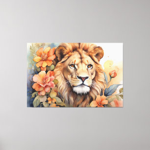 Löwe in Bloom Fine Serene Wild Animal Leinwanddruck