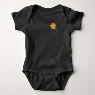 Löwe in Brustpocket lustige Löwen für Kinder Baby Strampler