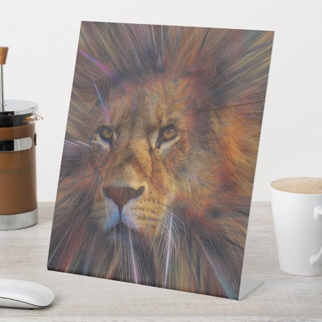 Löwe in der Galerie Pedestal Zeichen Sockelschild (In Situ)