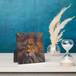 Löwe in der Gallery Plaque mit Easel Fotoplatte
