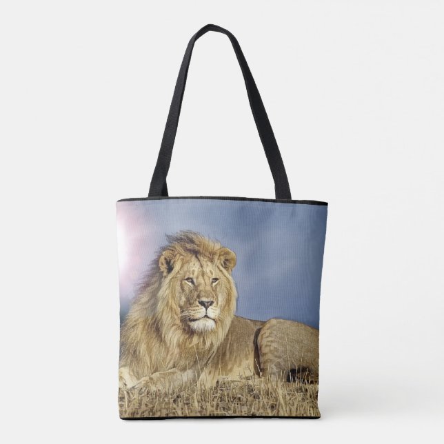 Löwe in der Safari-Tasche Tasche (Rückseite)