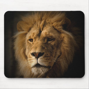Löwe in Dunkelheit mousepad