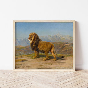 Löwe in einer bergigen Landschaft   Rosa Bonheur Poster