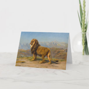 Löwe in einer Bergwelt   Rosa Bonheur Karte