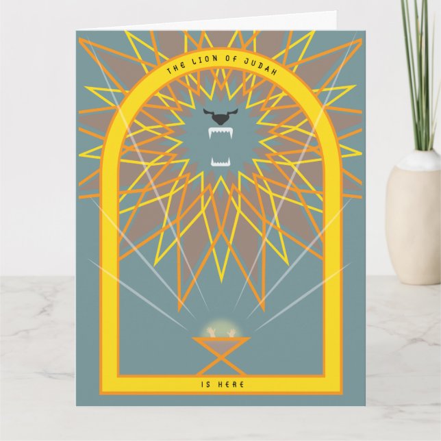 Löwe in einer Gefahr Karte (Vorderseite)