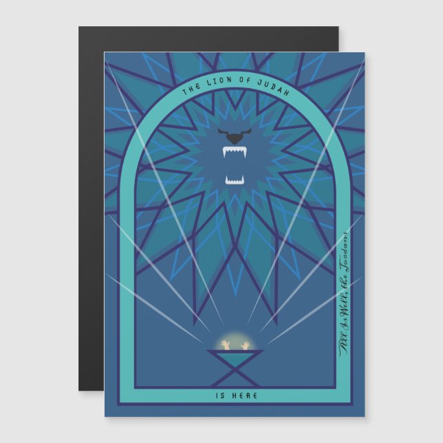 Löwe in einer Gefahr Magnetkarte (Vorne/Hinten)