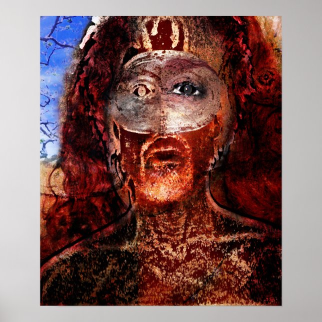 Löwe in Flammen Poster (Vorne)