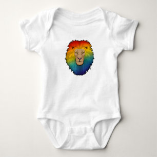 Löwe in Regenbogenfarben Baby Strampler