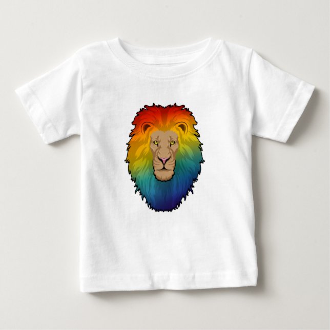 Löwe in Regenbogenfarben Baby T-shirt (Vorderseite)