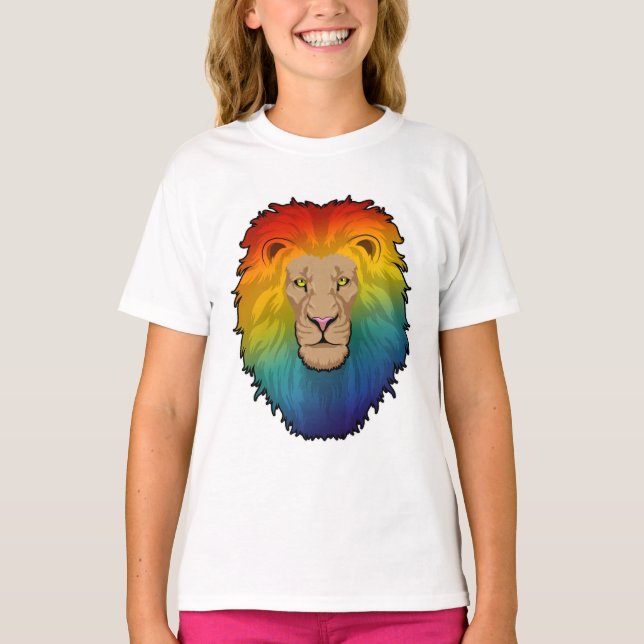 Löwe in Regenbogenfarben T-Shirt (Vorderseite)