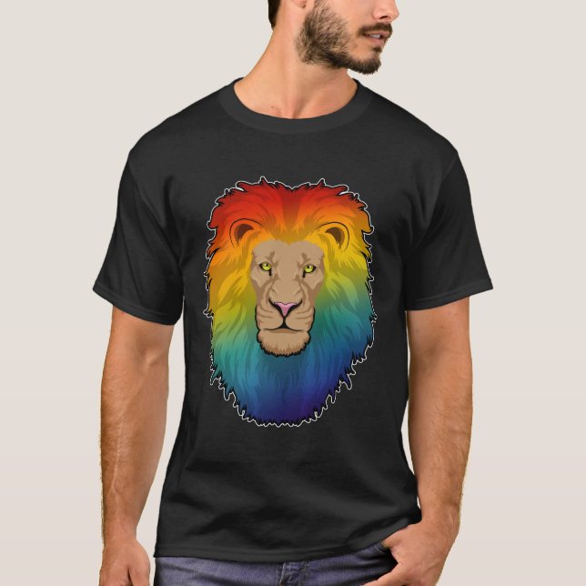 Löwe in Regenbogenfarben T-Shirt (Vorderseite)