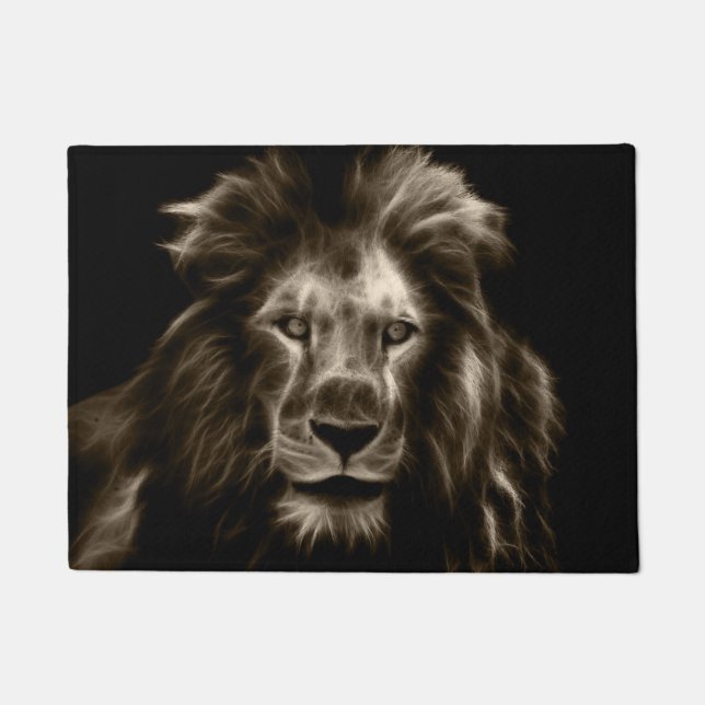 Löwe in Sepia Fußmatte (Vorderseite)