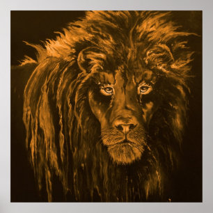 Löwe in Sepia Poster