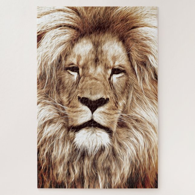 Löwe-Jigsaw-Puzzle-Geschenk (Vertikal)