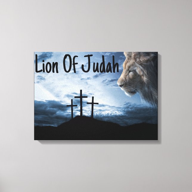 Löwe Judah Stamm Kreuzweg Leinwand Kunst (Vorderseite)