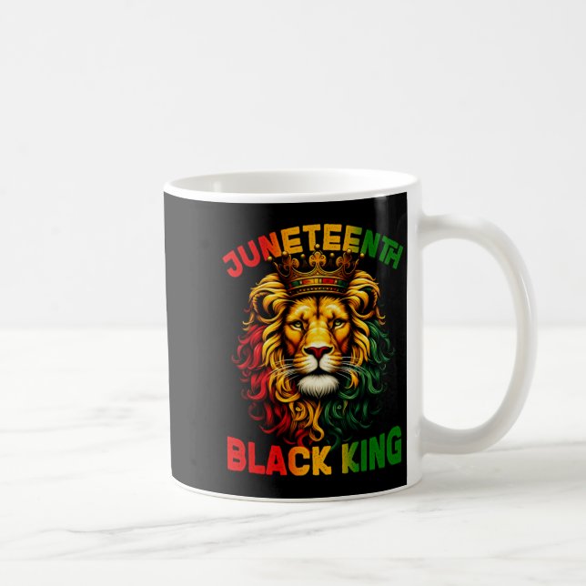 Löwe Juneteenth schwarzer König Melanin Vatertag t Kaffeetasse (Rechts)