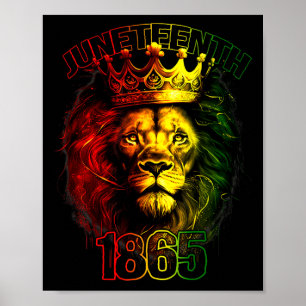 Löwe Juneteenth-Shirts für Männer Schwarzer König Poster