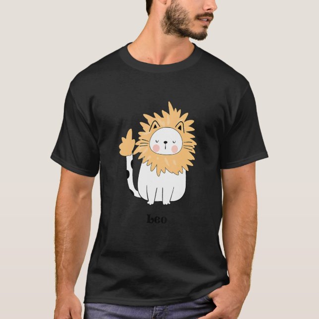 Löwe Katze Sternzeichen Geburtzeichen T-Shirt (Vorderseite)