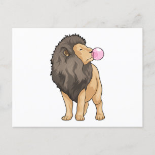 Löwe Kaugummi Postkarte