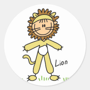 Löwe kleiden oben T - Shirts und Geschenke Runder Aufkleber