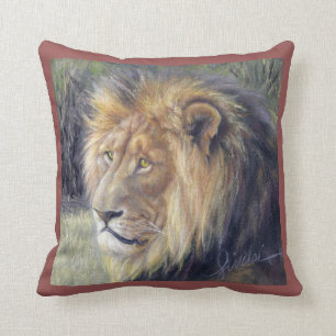 Löwe-König und Königin 16" x 16" Wurfs-Kissen Kissen