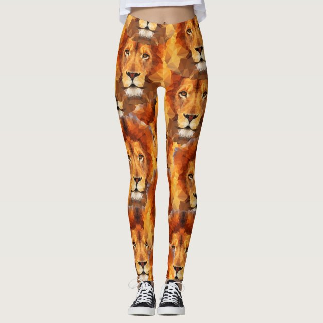 Löwe-Kopf-Druck-Leggings Leggings (Vorderseite)