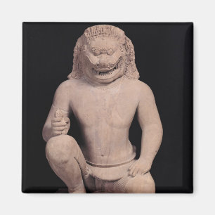 Löwe-köpfiger Wächter, Banteay Srei Art, c.967 Magnet