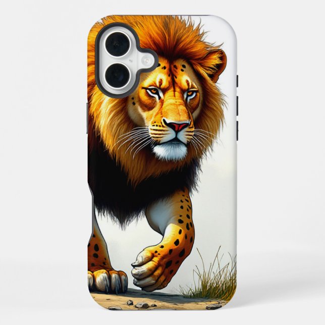 Löwe Kunst Handyhülle iPhone 16 Plus Hülle (Rückseite)