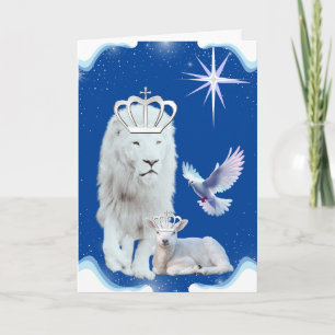 Löwe & Lamm Weihnachtsgruß Karte