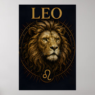 Löwe Leo Sternzeichen Himmels Astrologie Symbol Poster
