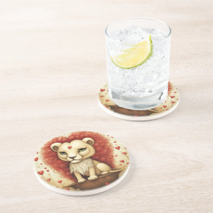 Löwe Liebe 3 Getränkeuntersetzer