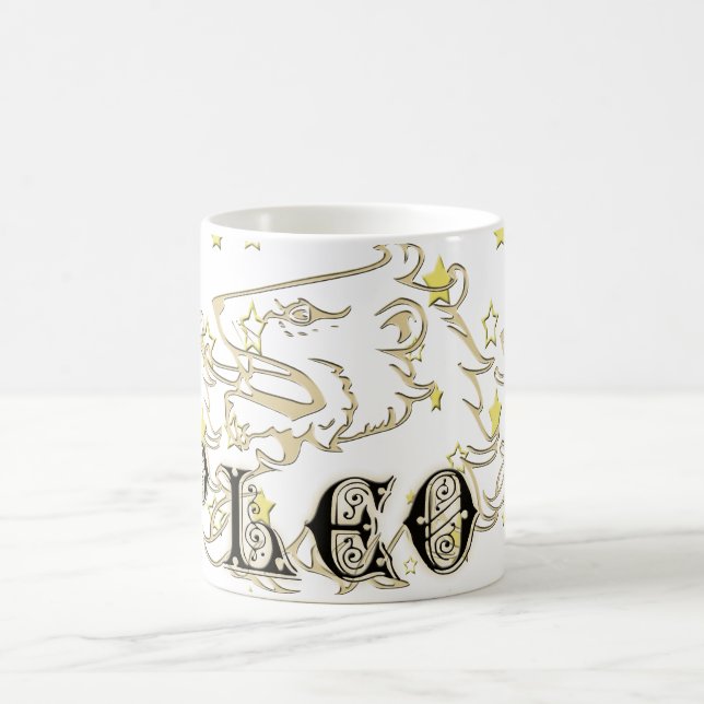 Löwe-Löwe-Astrologie-Zeichen mit Sternen Kaffeetasse (Mittel)