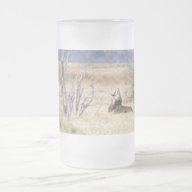 Löwe Mattglas Bierglas (Mittel)