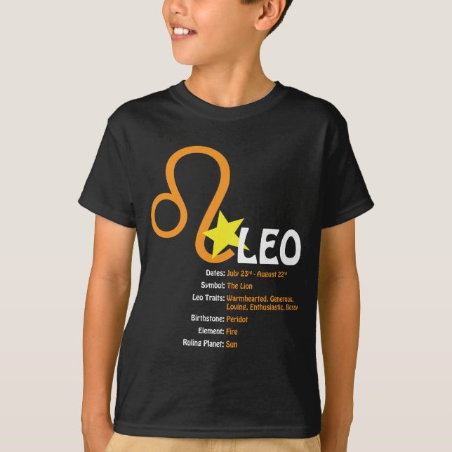 Löwe-Merkmal-Kinderdunkelheits-T - Shirt (Vorderseite)