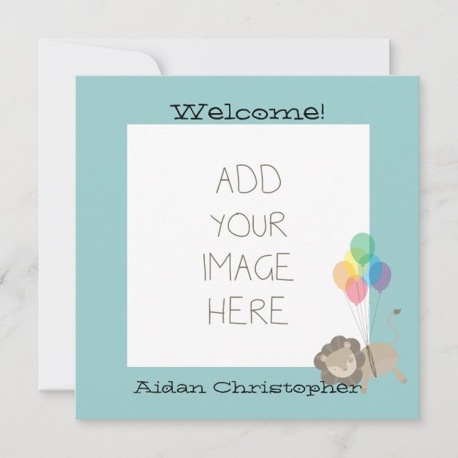 Löwe mit Balloons Ankündigung (Vorderseite)