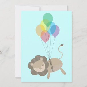 Löwe mit Balloons Babydusche Einladung