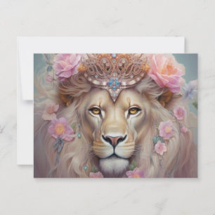 Löwe mit Blume Postkarte