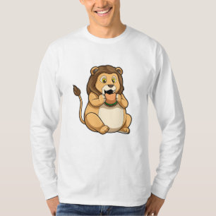 Löwe mit Burger T-Shirt