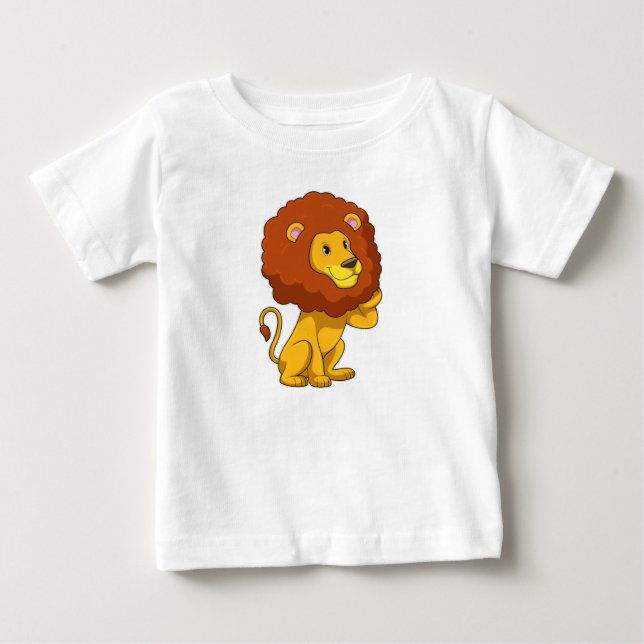 Löwe mit Curls Baby T-shirt (Vorderseite)