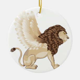 Löwe mit Flügeln Cartoon Keramik Ornament