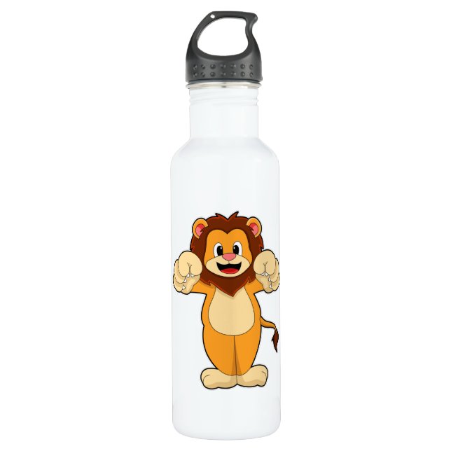 Löwe mit großen Klauen Edelstahlflasche (Vorderseite)