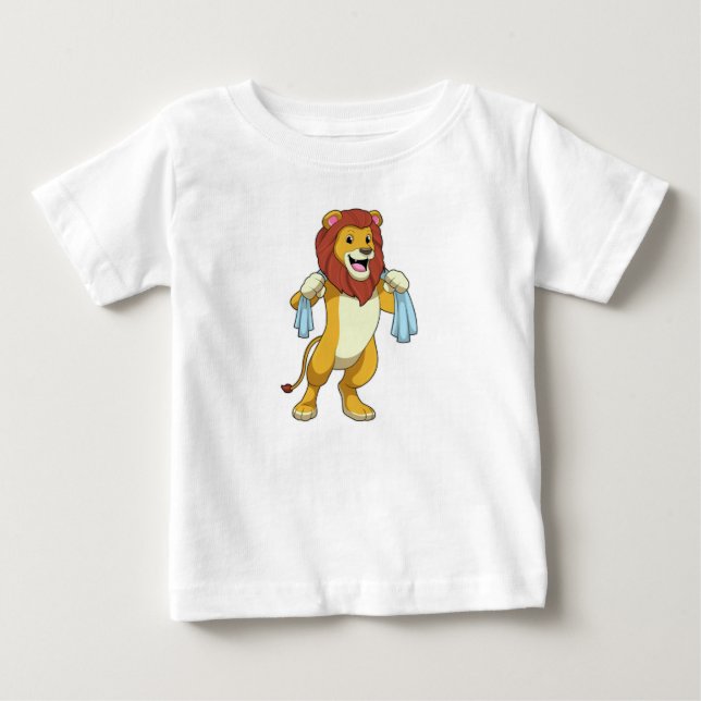 Löwe mit Handtuch für Dusche Baby T-shirt (Vorderseite)