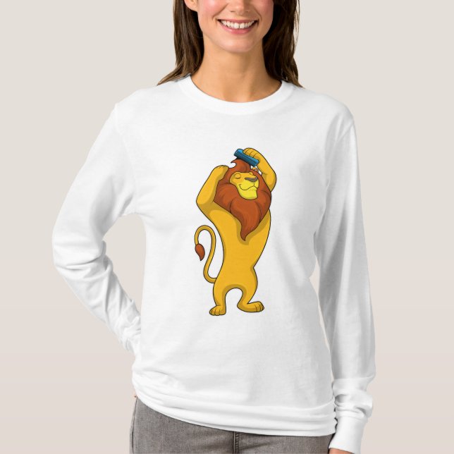 Löwe mit Kamm T-Shirt (Vorderseite)