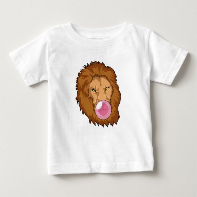 Löwe mit Kaugummi Baby T-shirt (Vorderseite)
