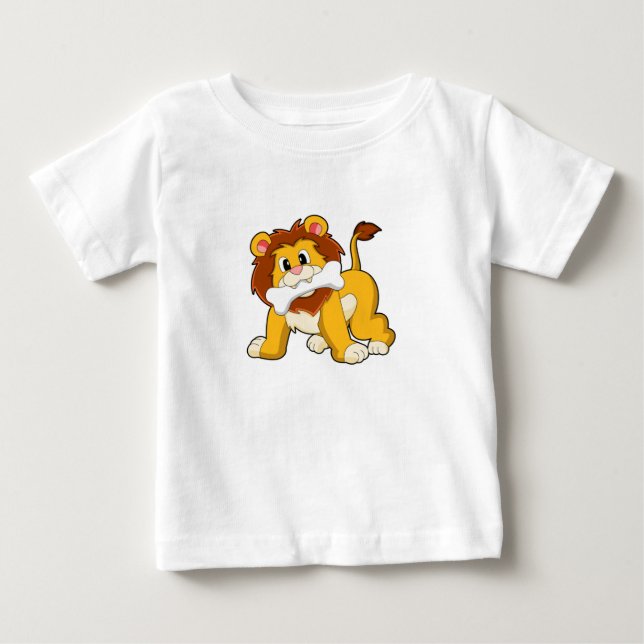 Löwe mit Knochen Baby T-shirt (Vorderseite)