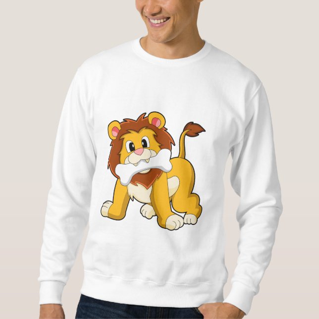 Löwe mit Knochen Sweatshirt (Vorderseite)