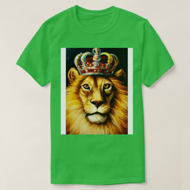 Löwe mit Krone 1 T-Shirt (Design vorne)