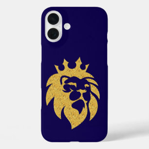 Löwe mit Krone - Gold Stil 1 iPhone 16 Plus Hülle